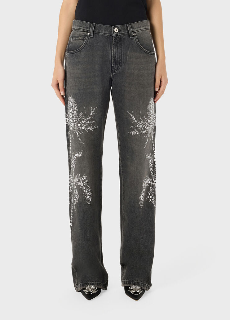 Jeans with eyelets and stud embroidery  Blumarine - medium