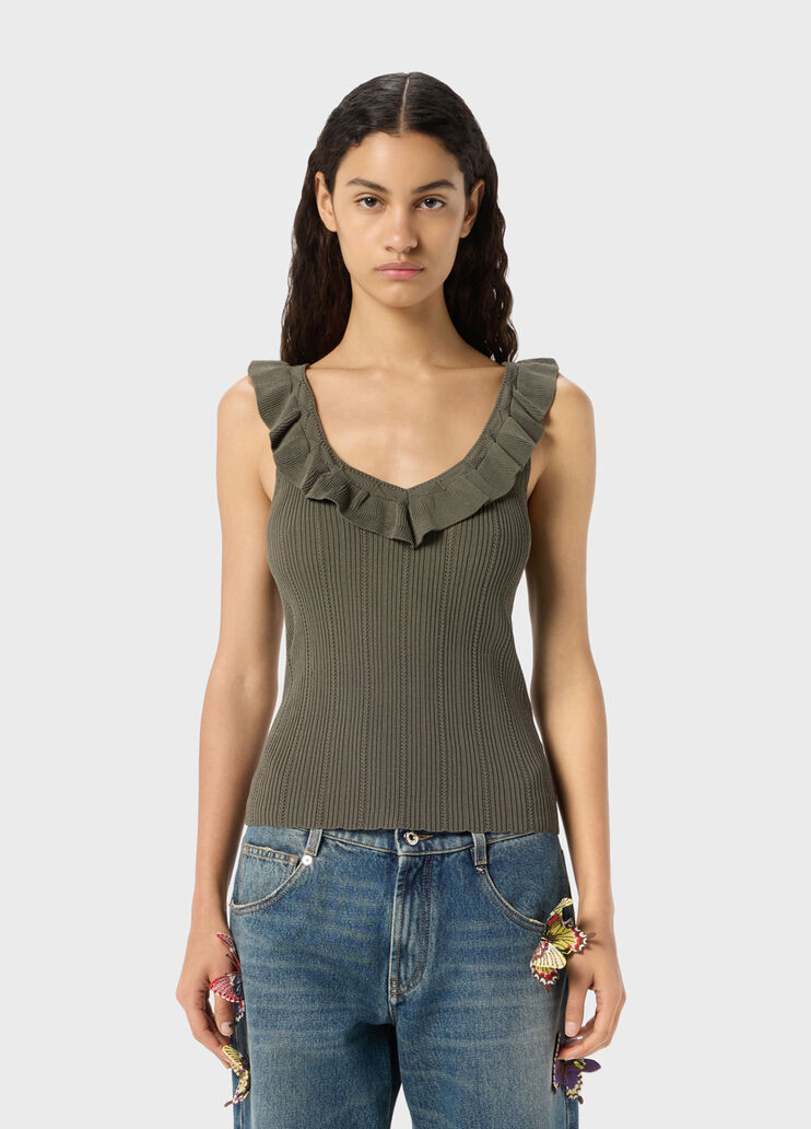 Ribbed Top with Ruffles  Blumarine - medium
