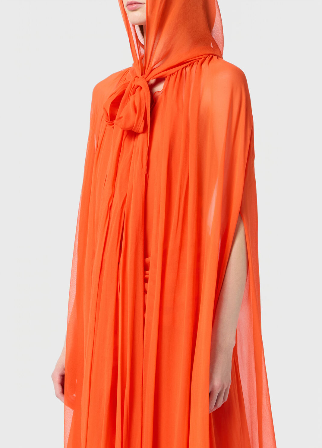 Georgette cape with hood and pleated ruffle  Blumarine - large image number 2