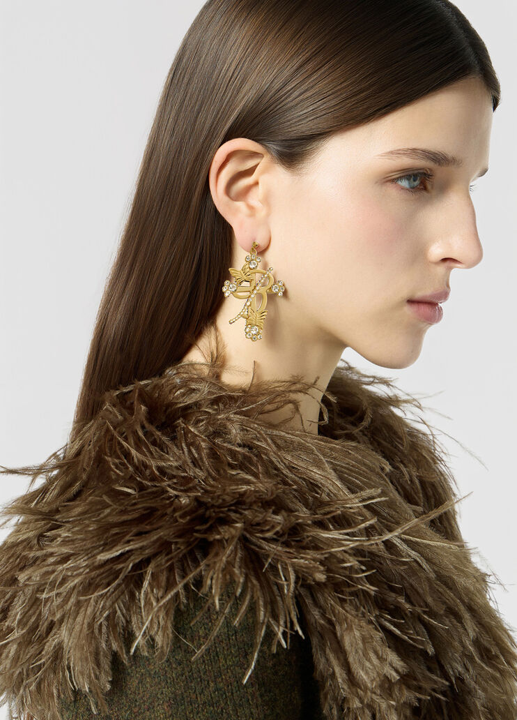 Metal b monogram earrings with stones  Blumarine - medium