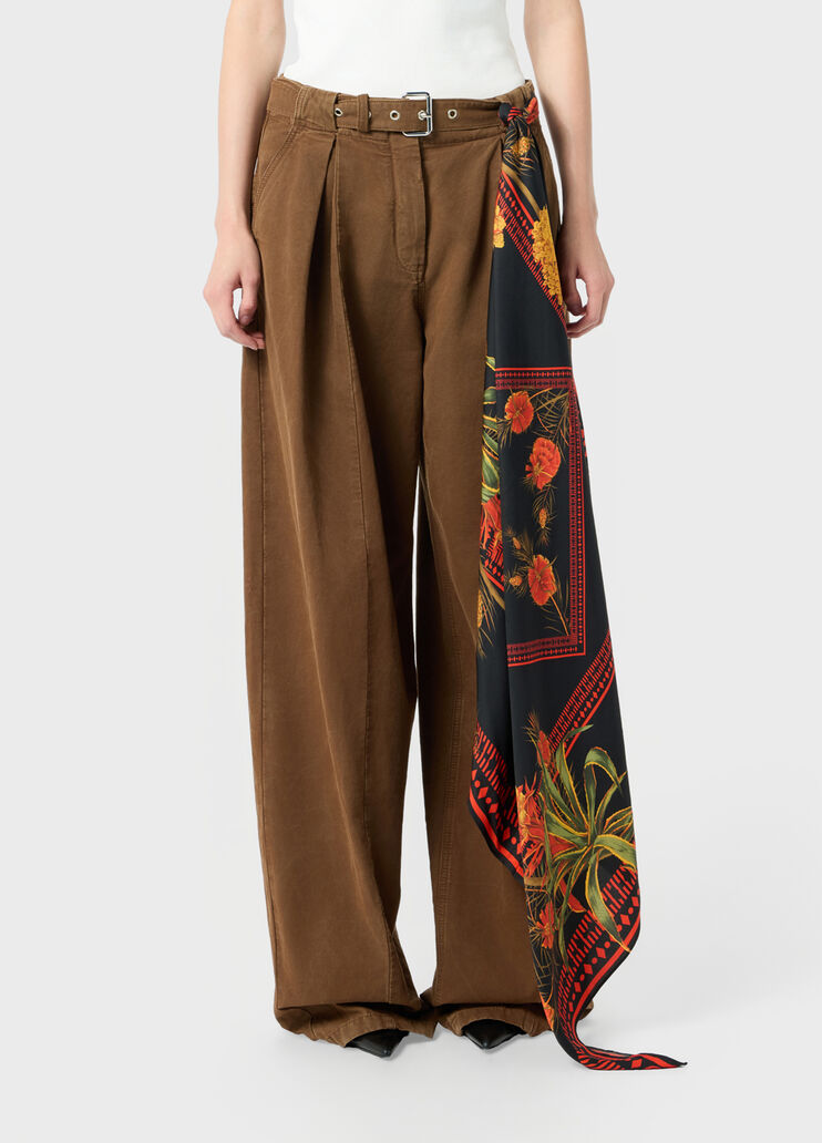 Viscose twill foulard with logo print  Blumarine - large image number 0