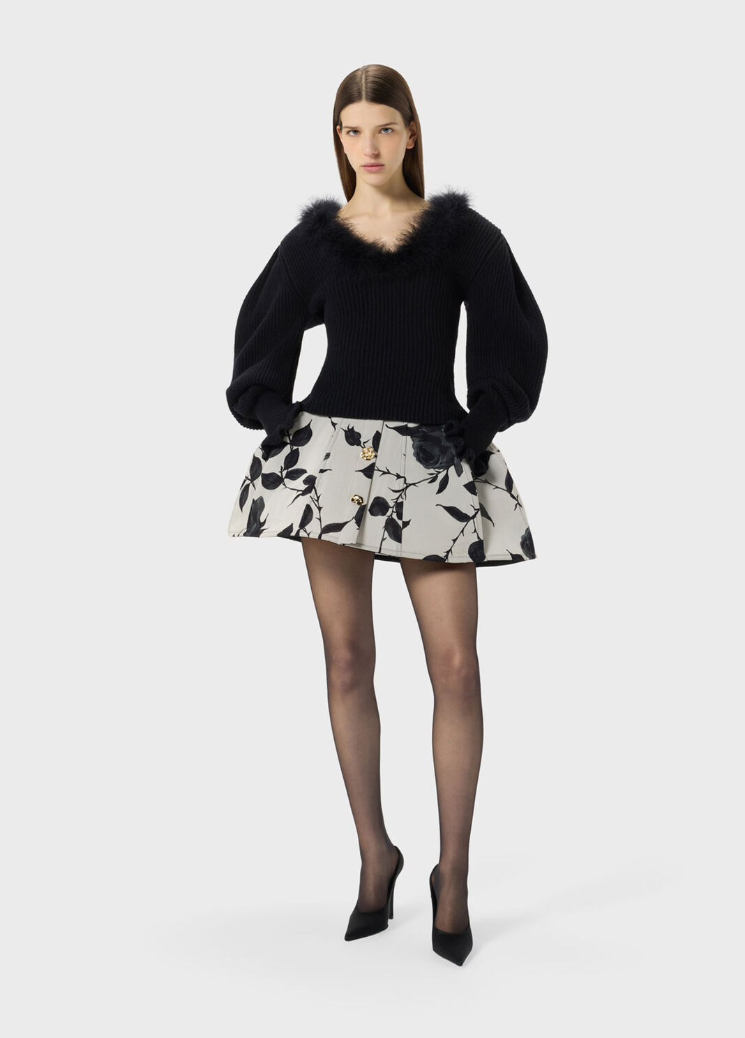 Short printed skirt with bejewelled buttons  Blumarine - large image number 3