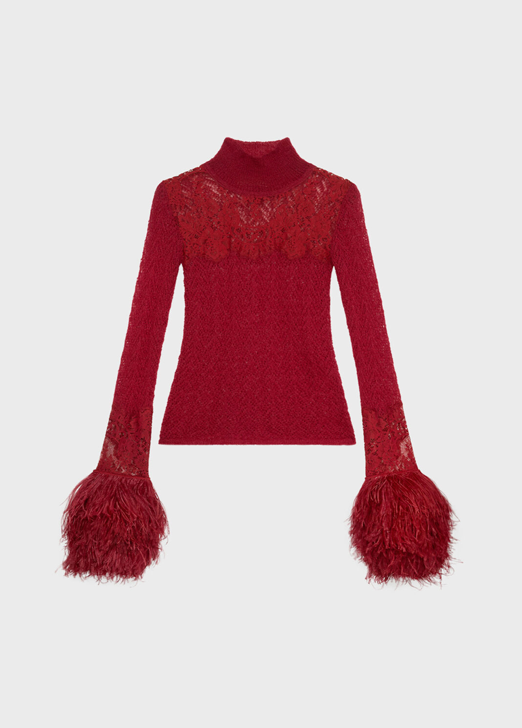 Lace and marabou feather overlay sweater  Blumarine - large image number 4