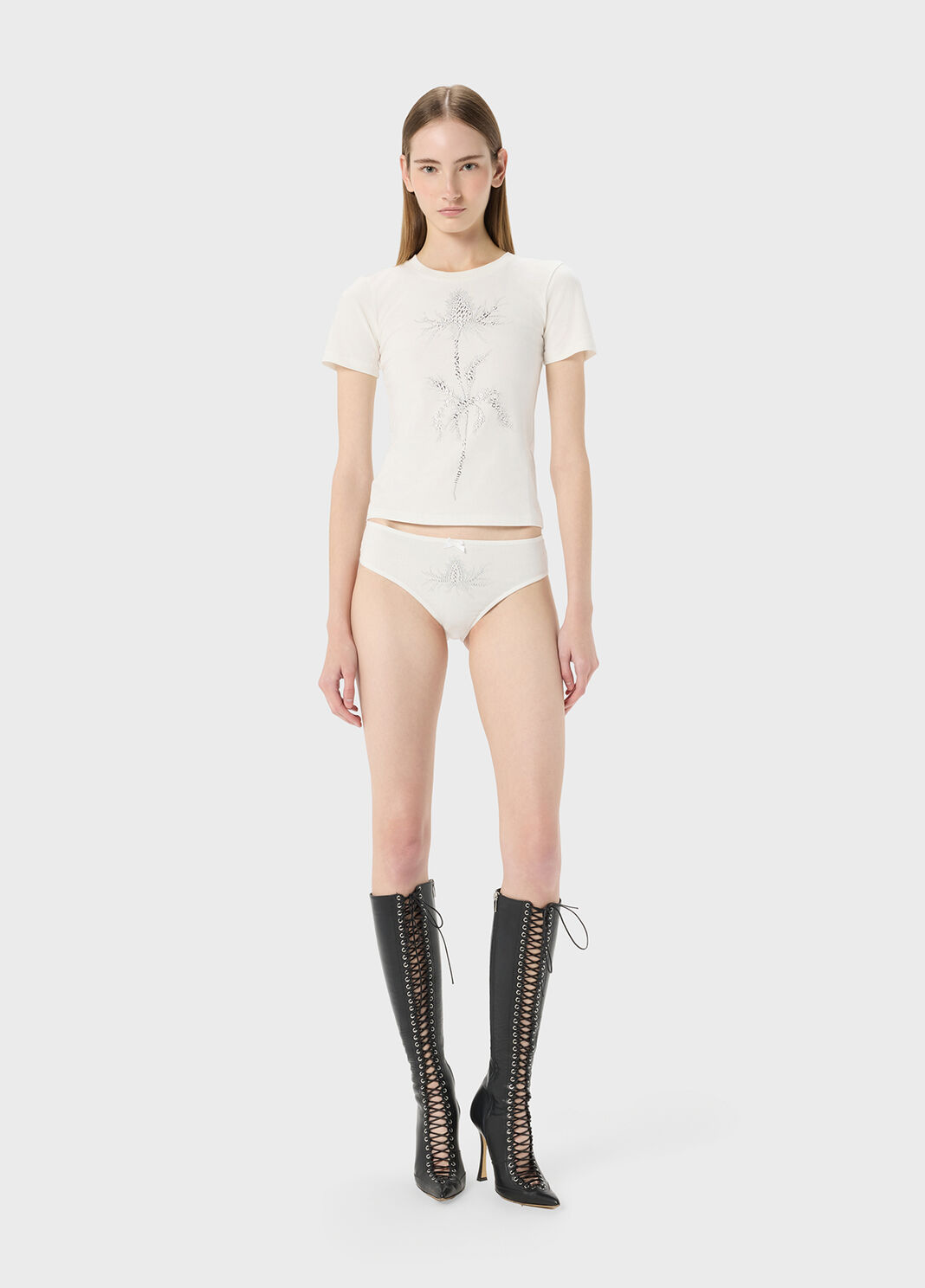 Slip in jersey stretch mit perlen- und steinbestickung  Blumarine - large image number 3