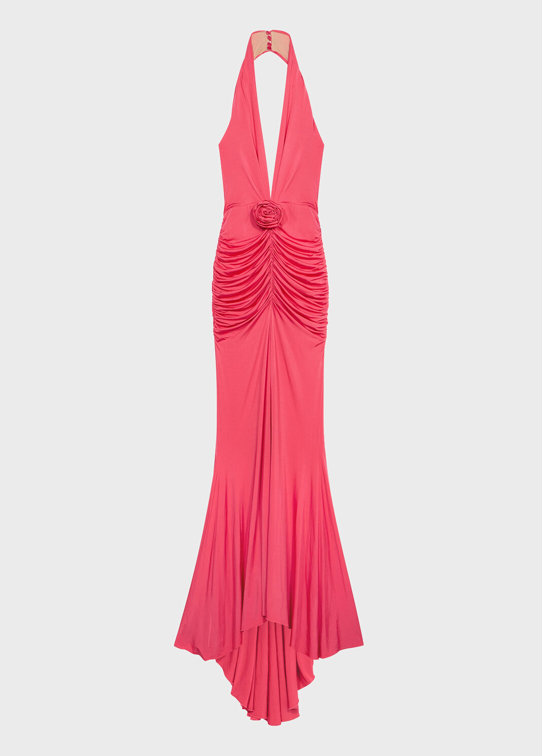 Long shiny jersey dress with rose  Blumarine - large image number 4