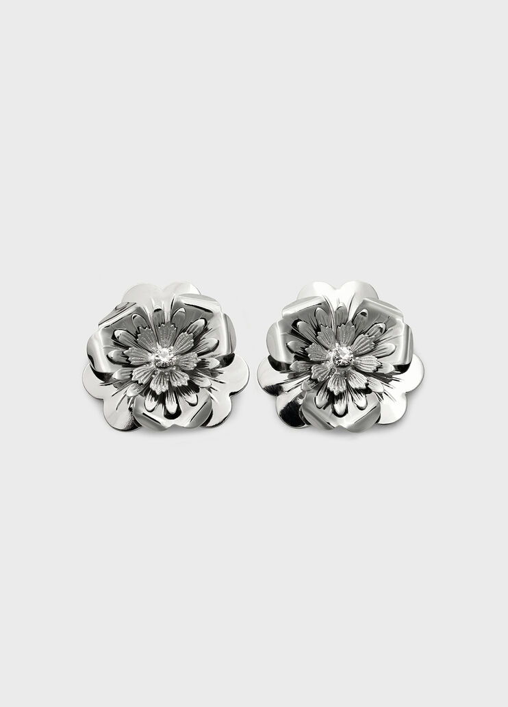 Metal flower and rhinestone earrings  Blumarine - medium