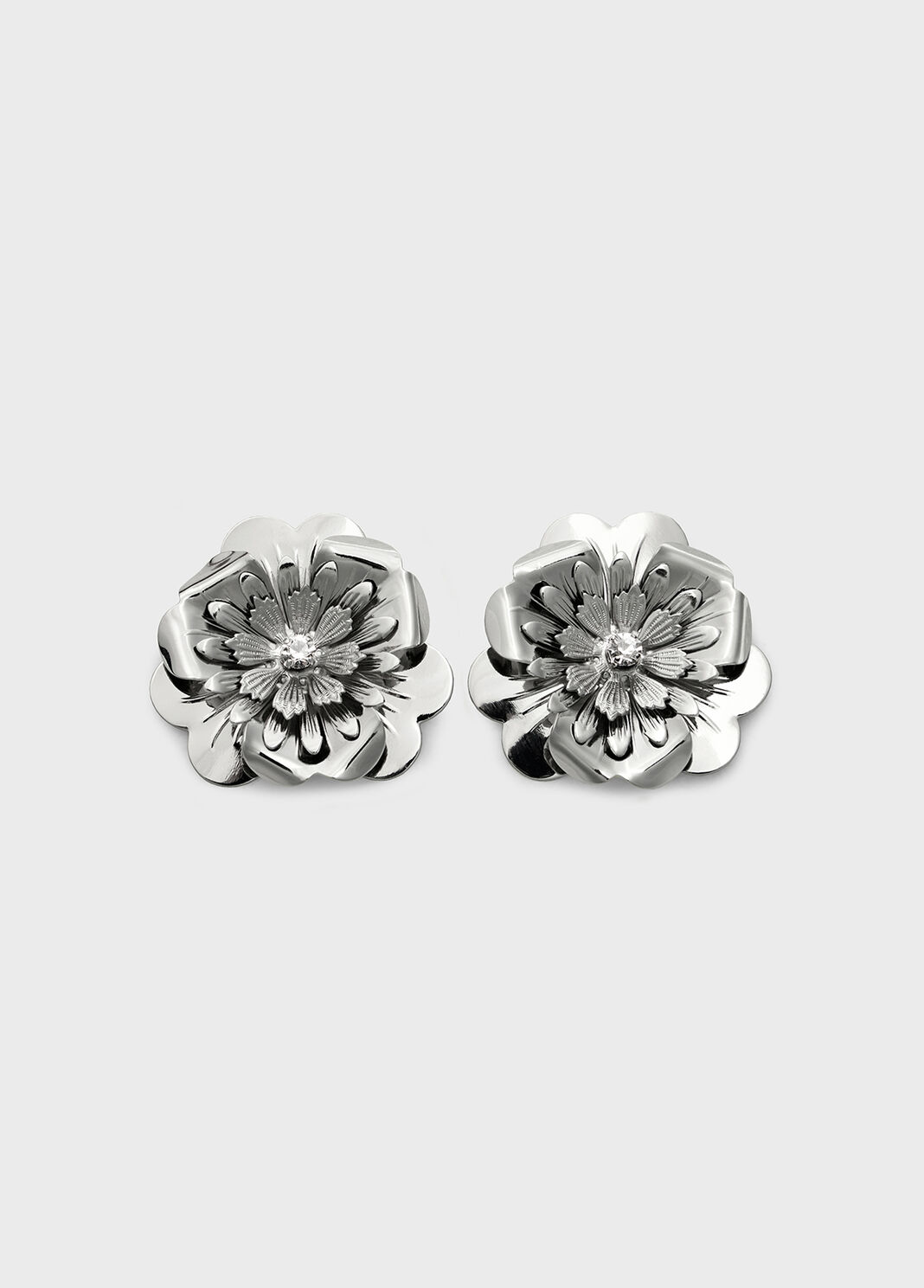 Metal flower and rhinestone earrings  Blumarine - large image number 2
