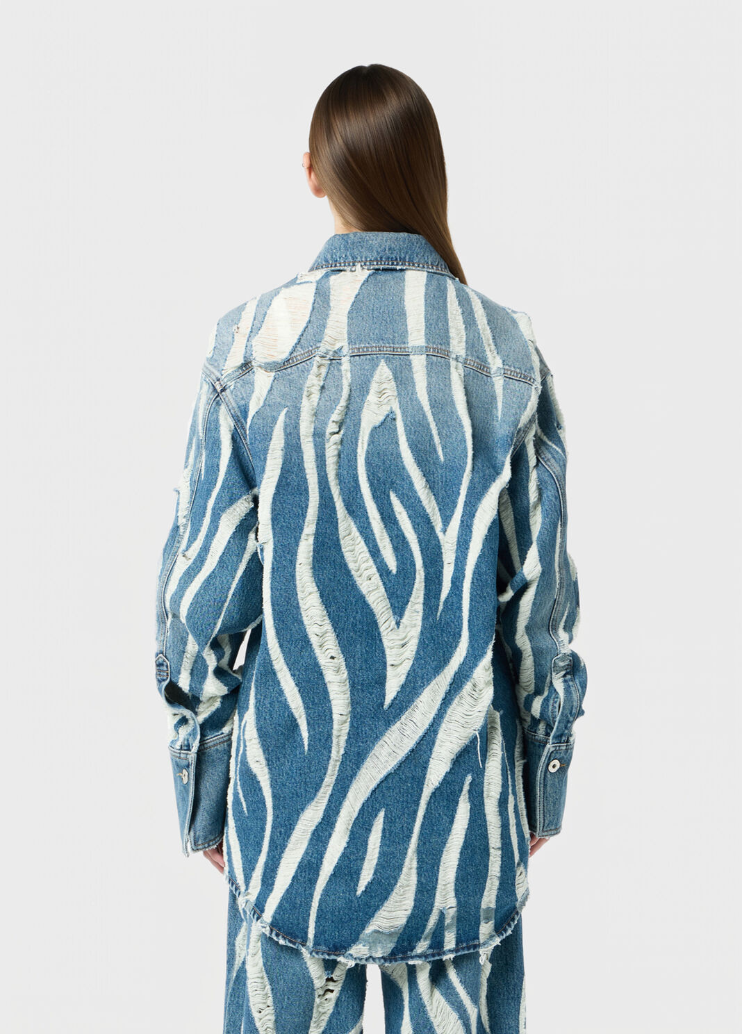 Oversized laser-etched denim shirt  Blumarine - large image number 1