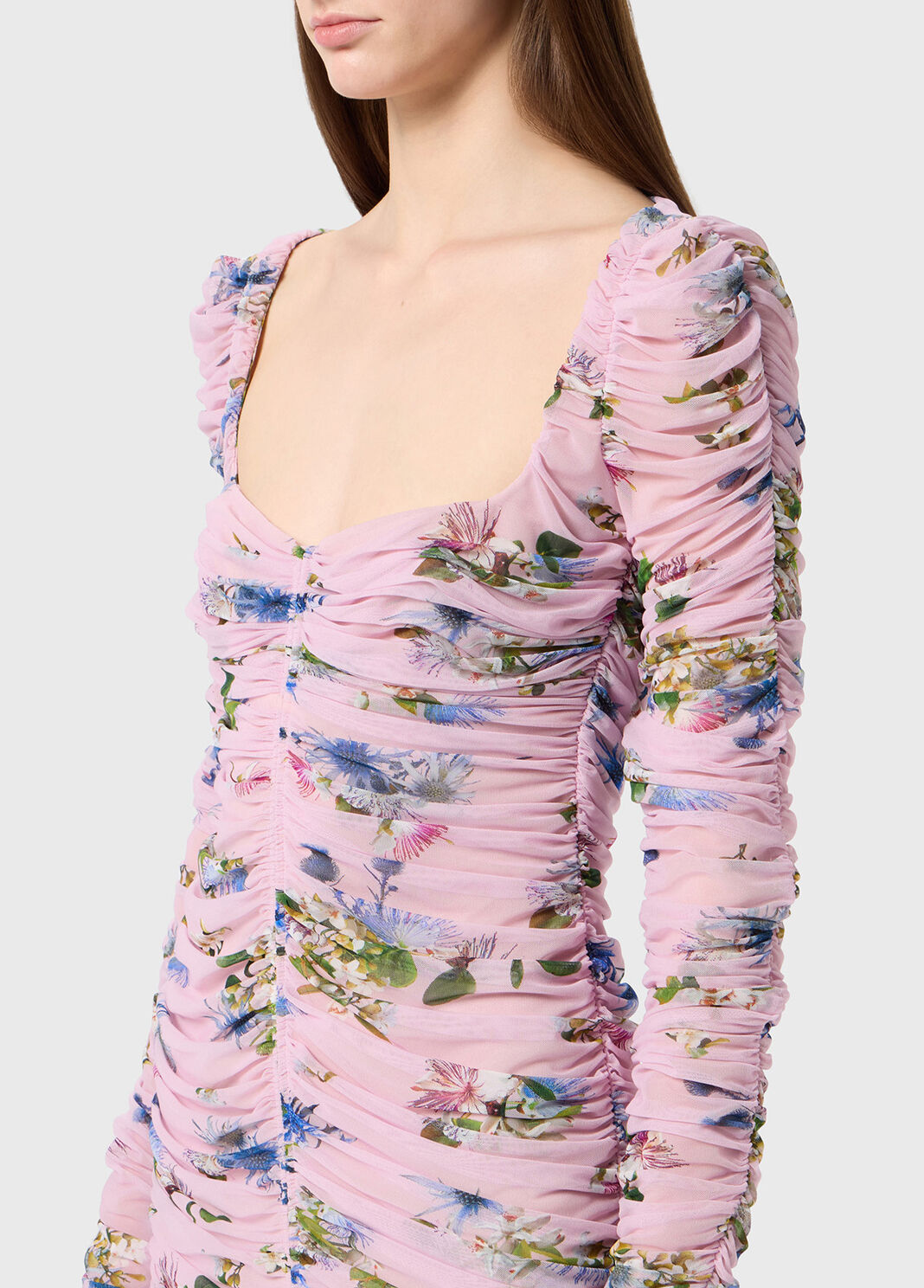 Printed tulle midi dress with gathering  Blumarine - large image number 2