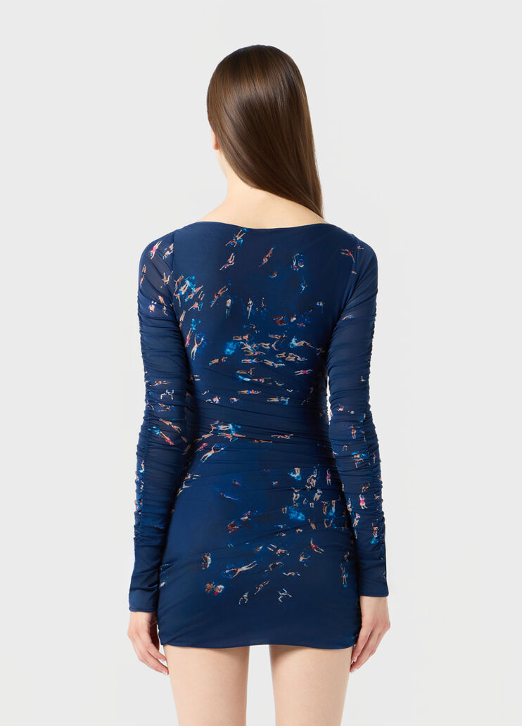 Short printed second-skin jersey dress  Blumarine - large image number 1