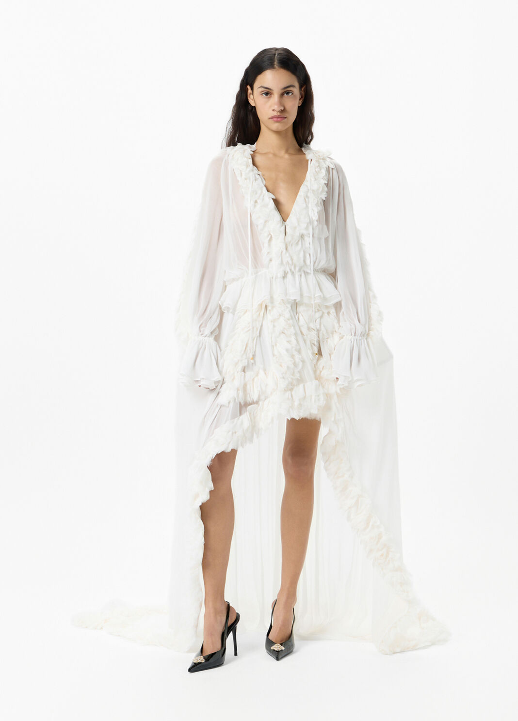 Chiffon shirt with flounce and ruffles  Blumarine - large image number 3