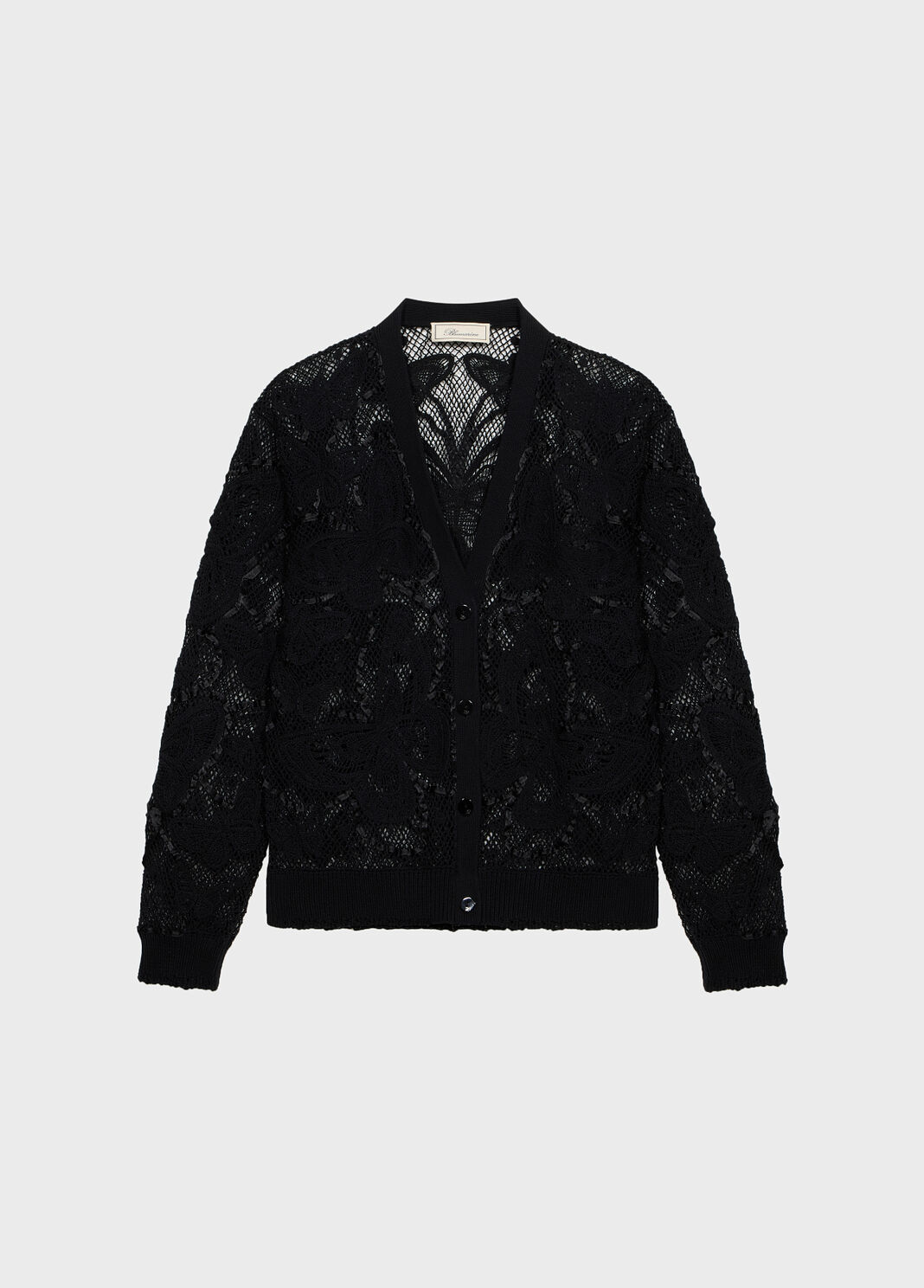 Spitzenstrick-Cardigan mit Schmetterlingen und Satinbesatz  Blumarine - large image number 4