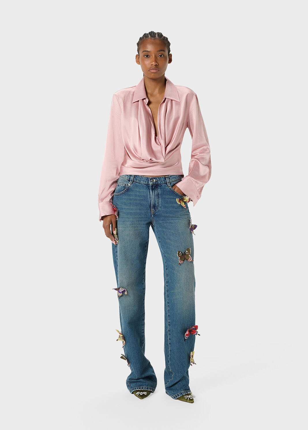 Satin Blouse with Cowl Neckline  Blumarine - large image number 3