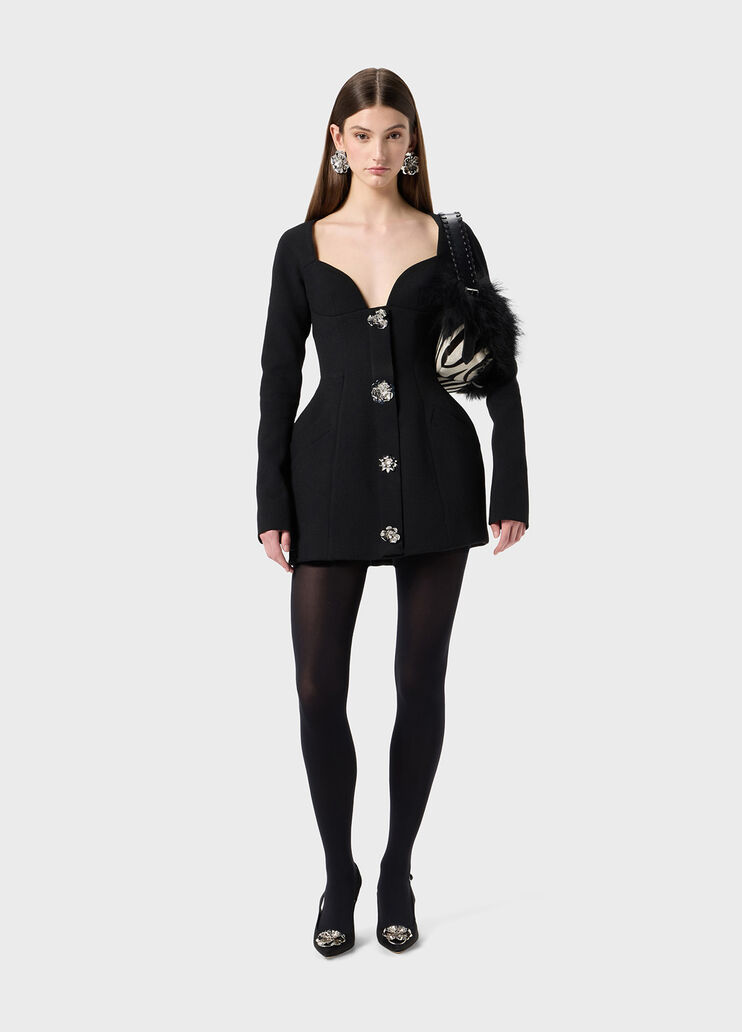 Short dress in crêpe with jewel buttons  Blumarine - large image number 3