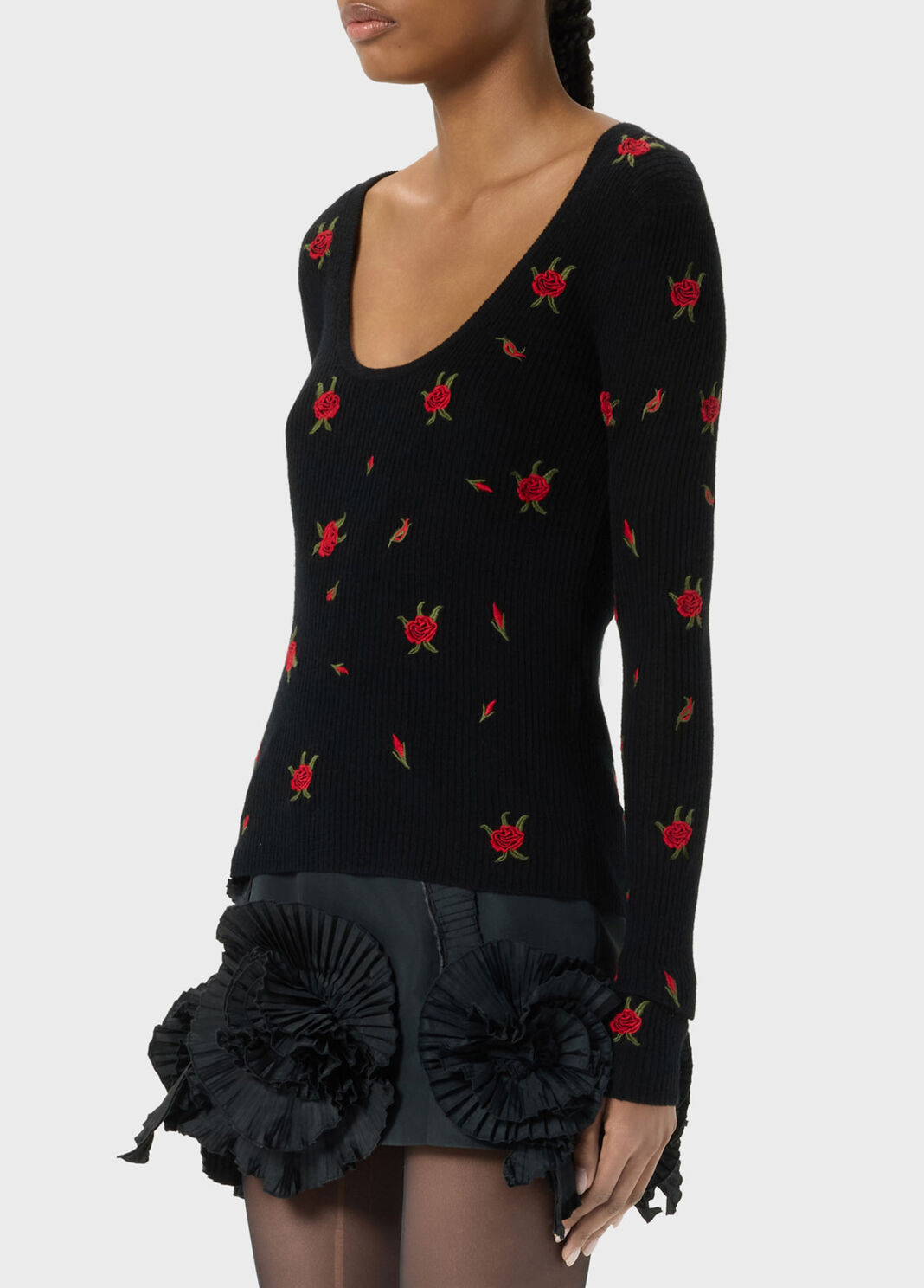 Wool jumper with rose embroidery  Blumarine - large image number 2