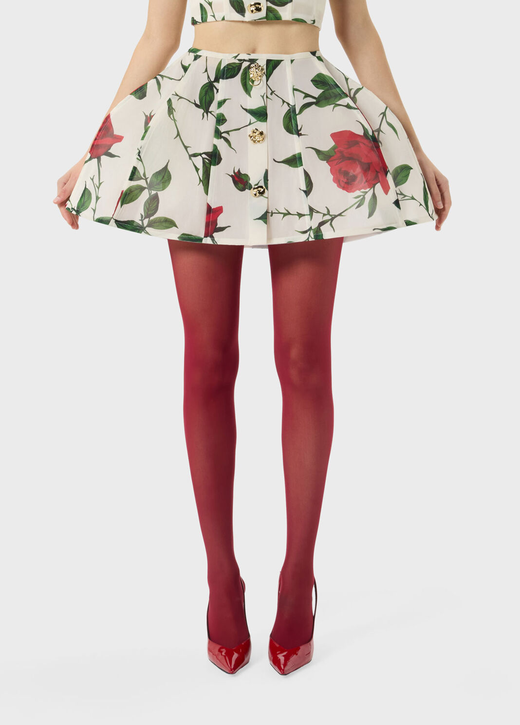 Short printed skirt with bejewelled buttons  Blumarine - large image number 0
