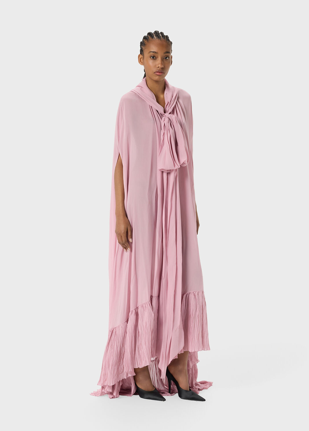 Georgette cape with hood and pleated ruffle  Blumarine - large image number 3