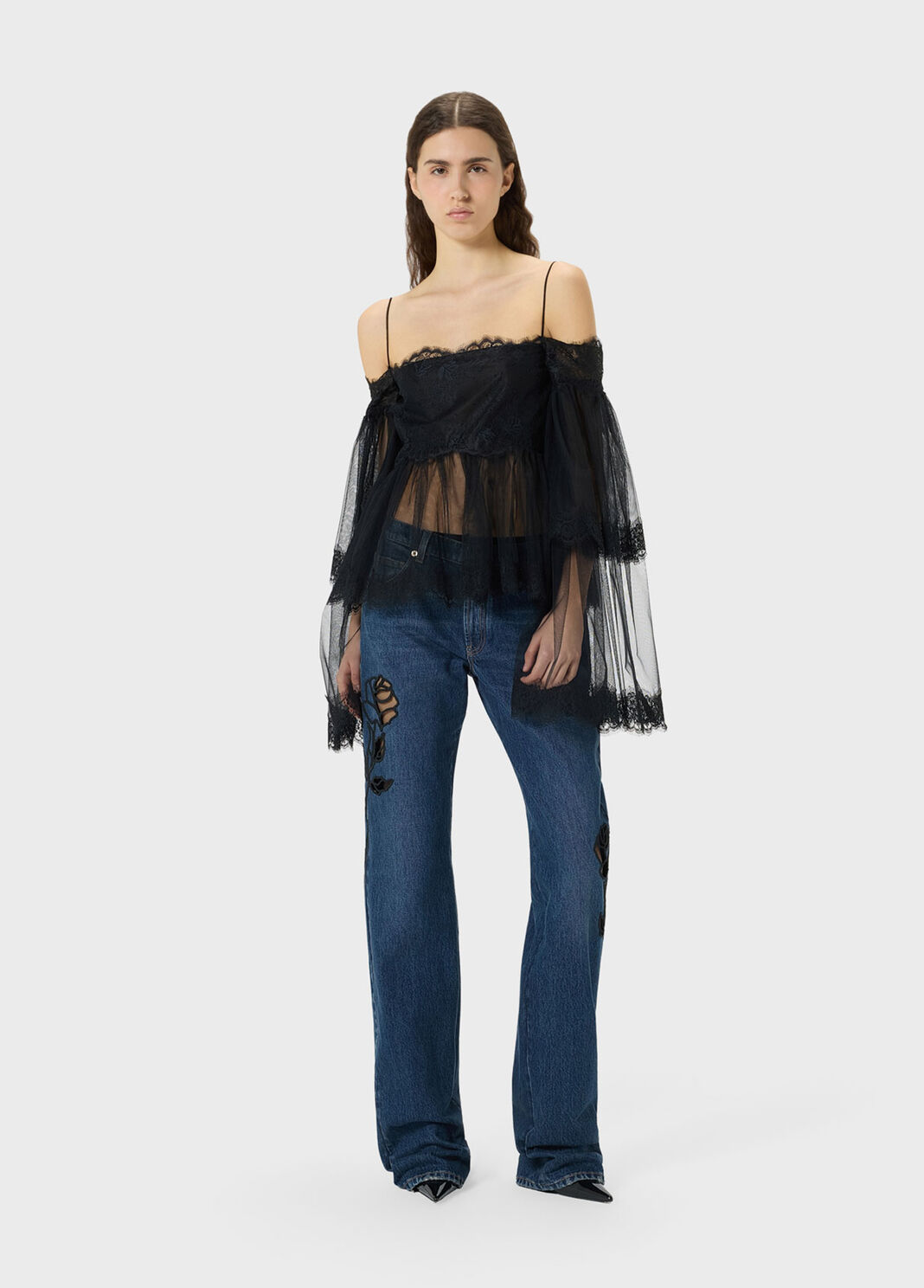 Jean droit avec broderie  Blumarine - large image number 3