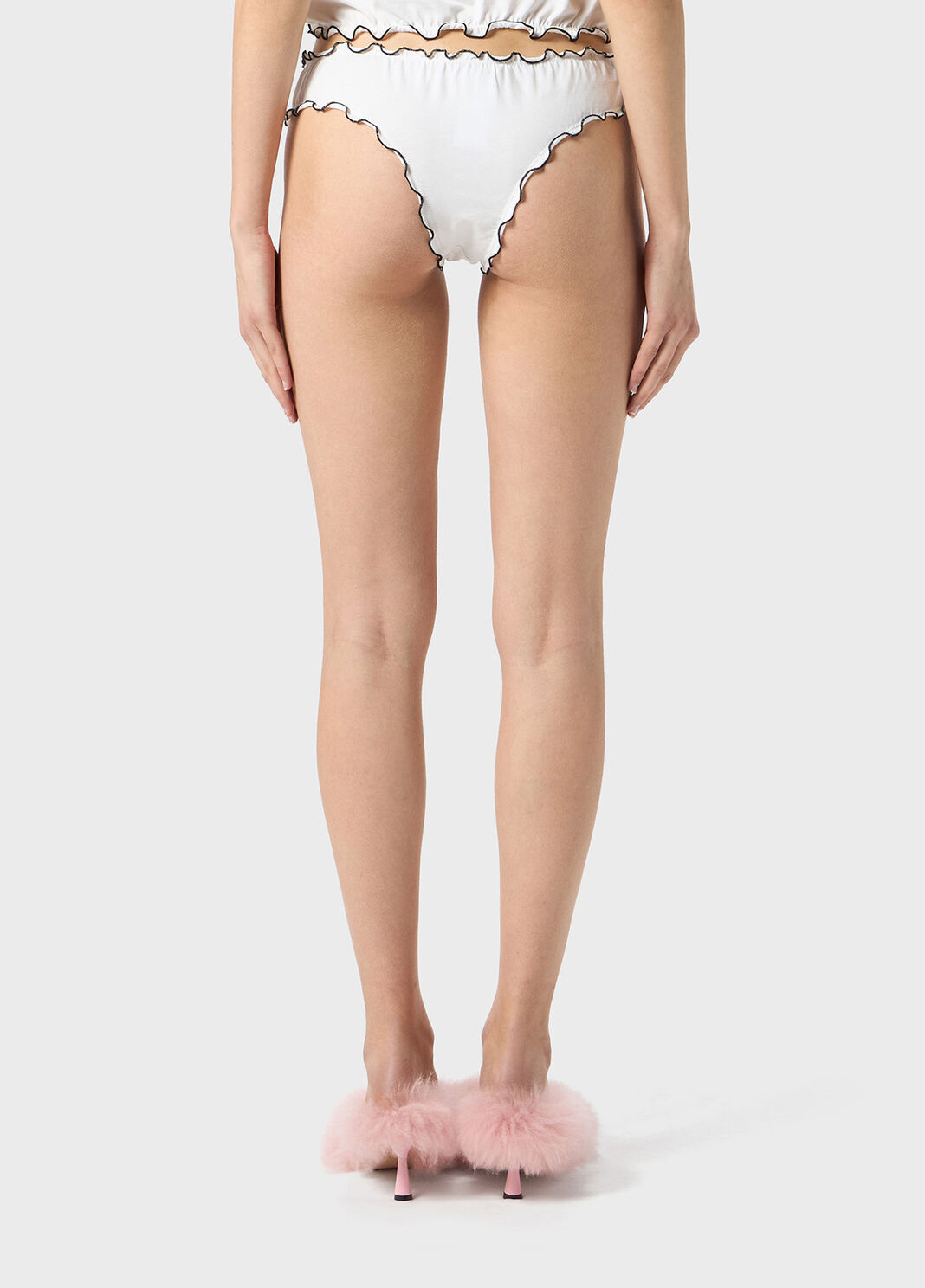 Puppy print jersey briefs with ruffles  Blumarine - large image number 1