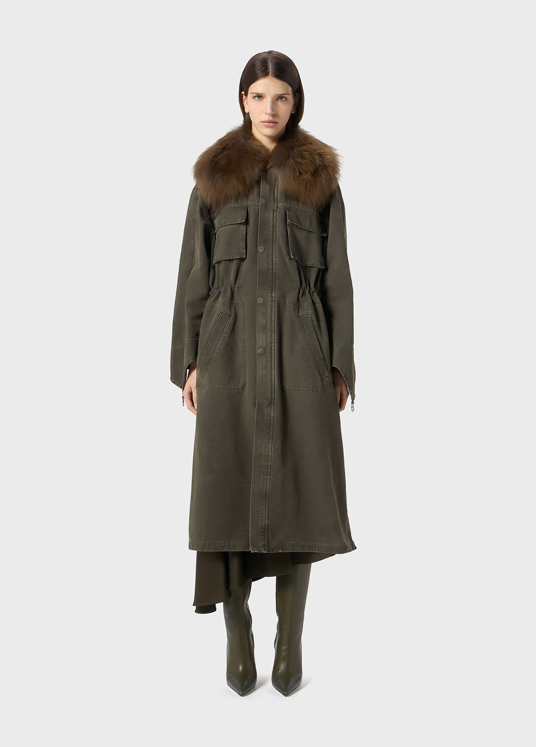 Parka en toile avec col en fourrure  Blumarine - large image number 0