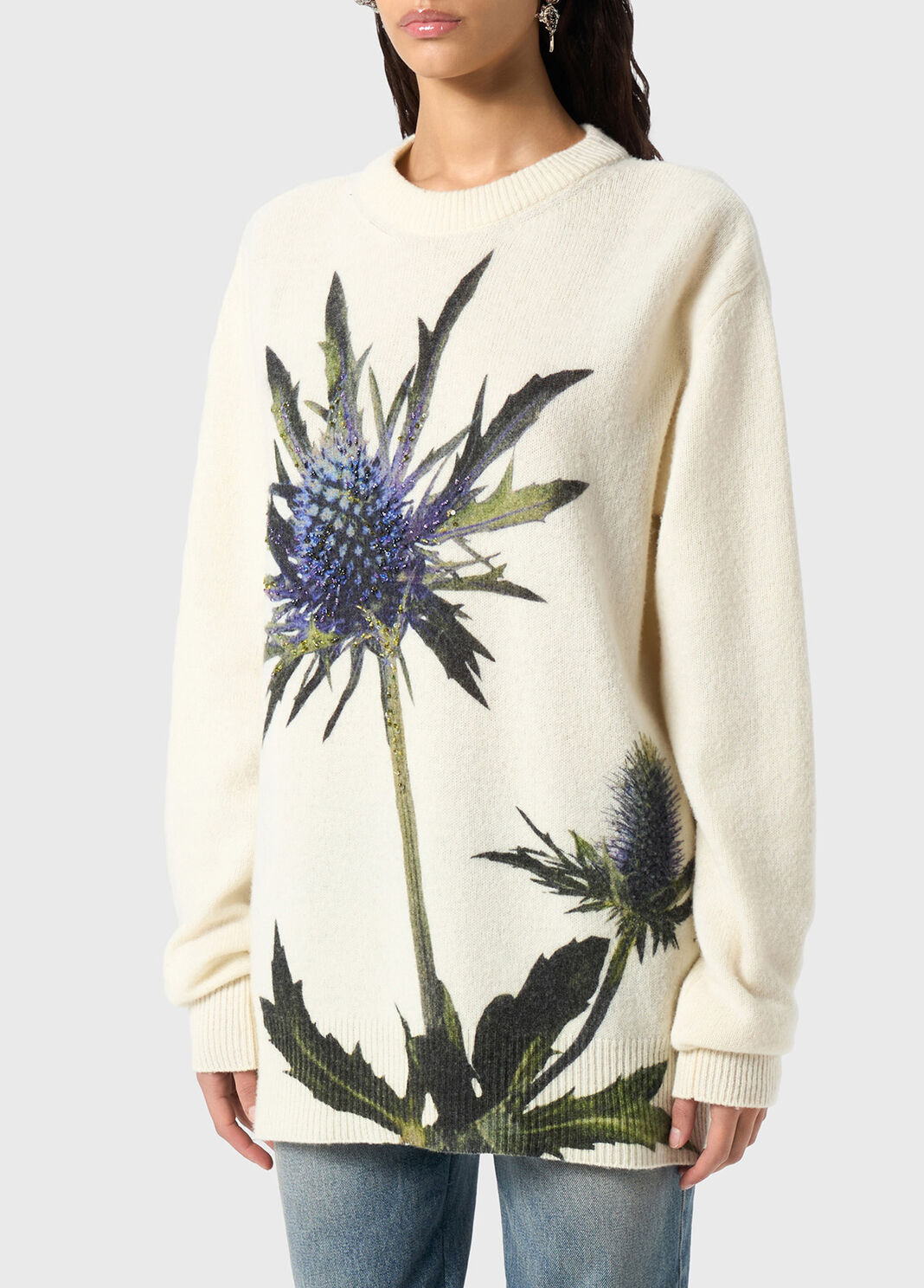 Wool printed pullover with embroidery  Blumarine - large image number 2
