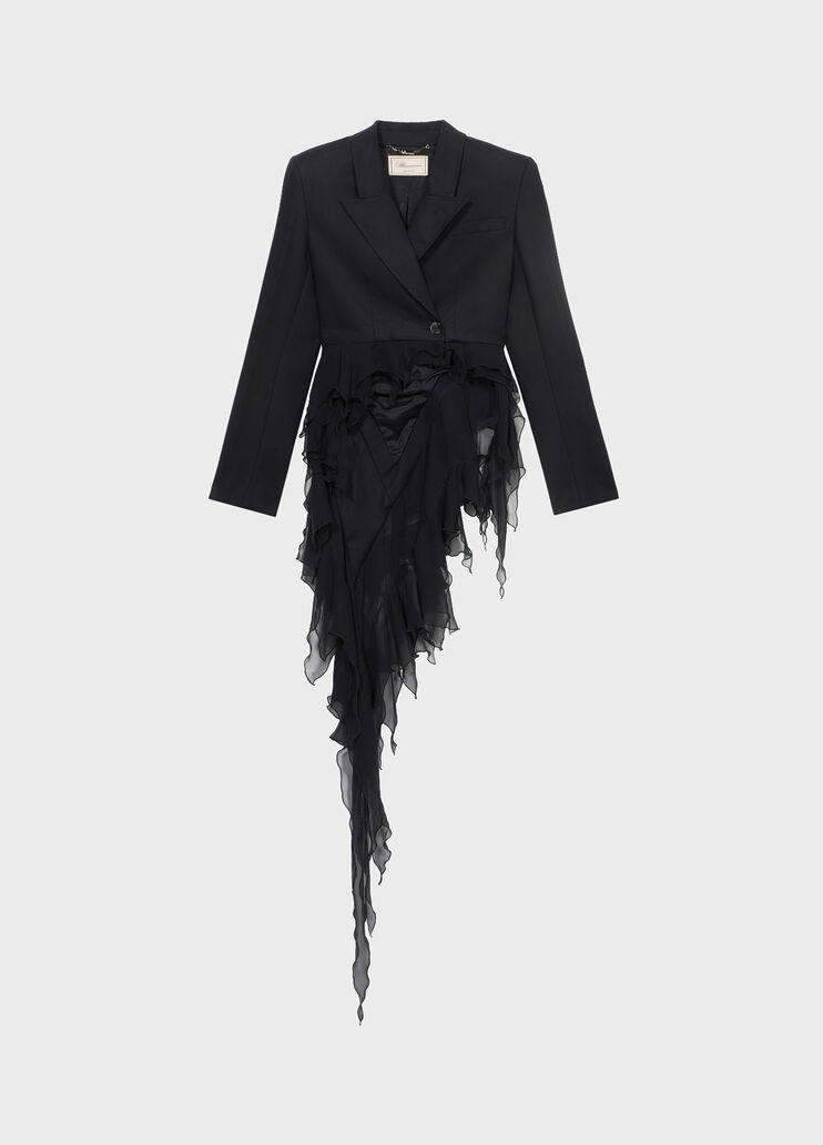 Single-breasted satin jacket with ruffles  Blumarine - medium