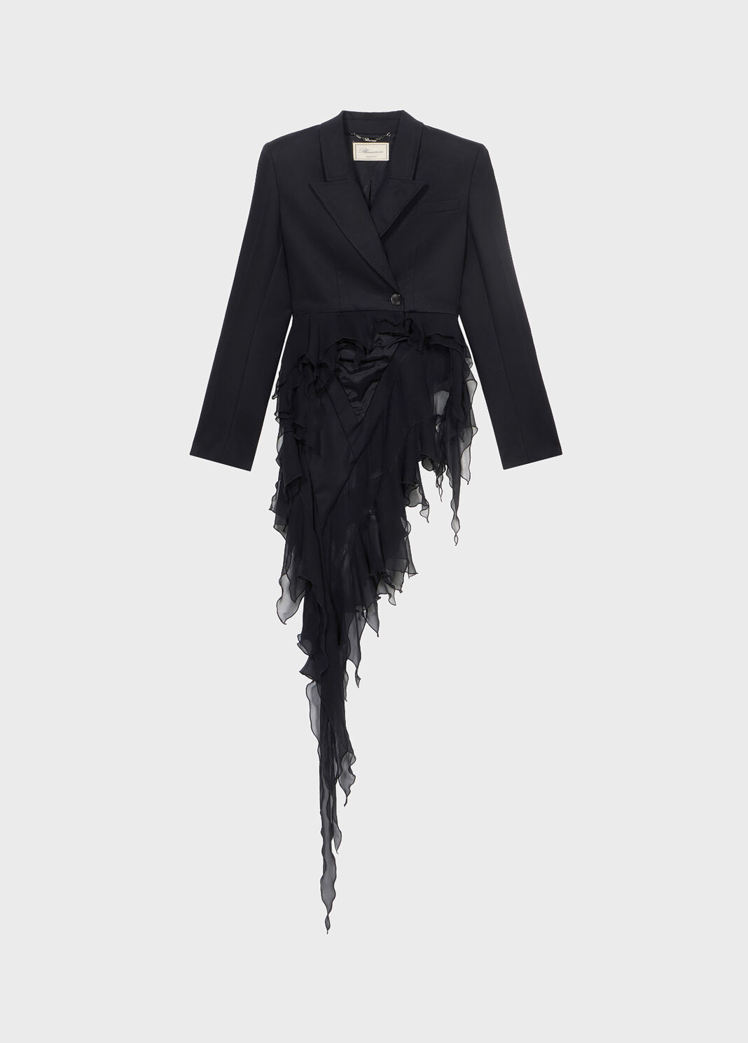 Single-breasted satin jacket with ruffles  Blumarine - large image number 4