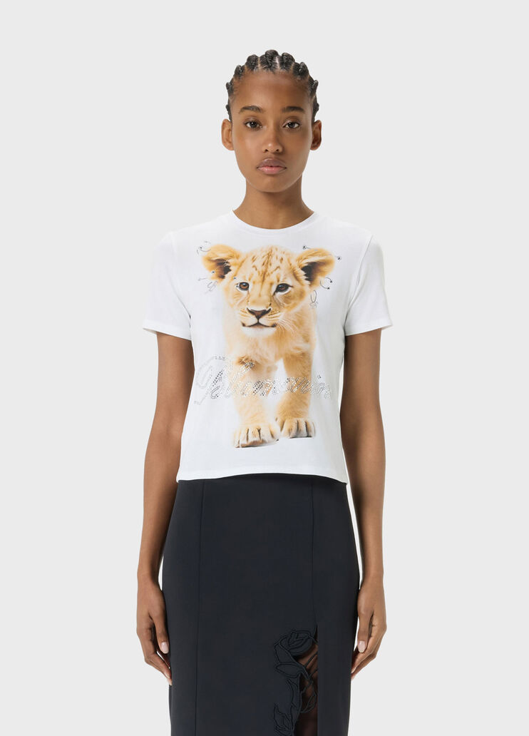 Jersey T-shirt with print and Blumarine logo  Blumarine - medium