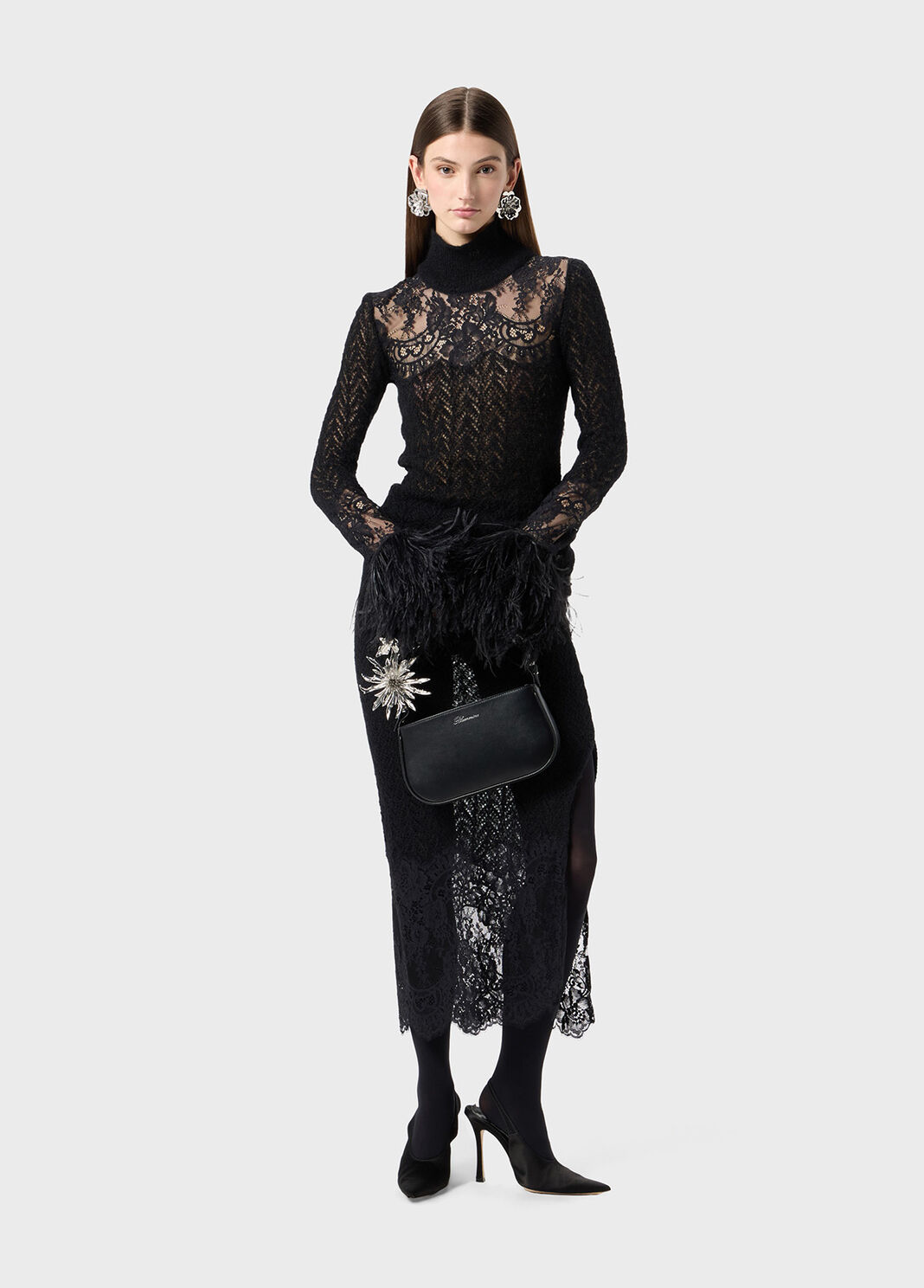 Knitted midi skirt with lace  Blumarine - large image number 3