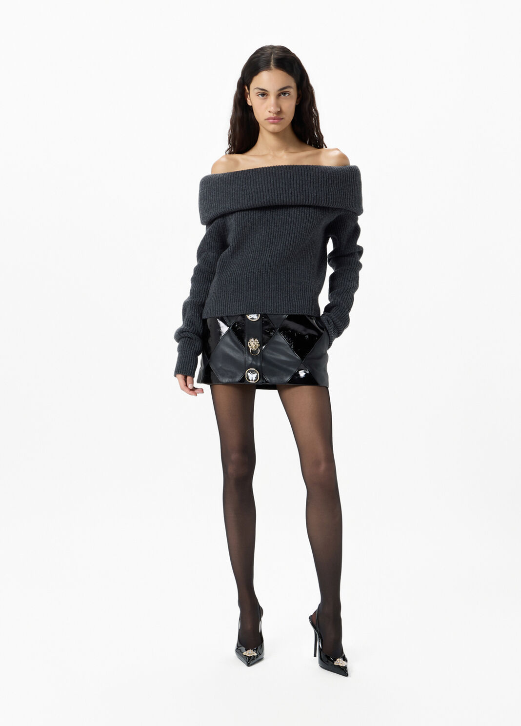 Off-the-shoulder ribbed wool sweater  Blumarine - large image number 3