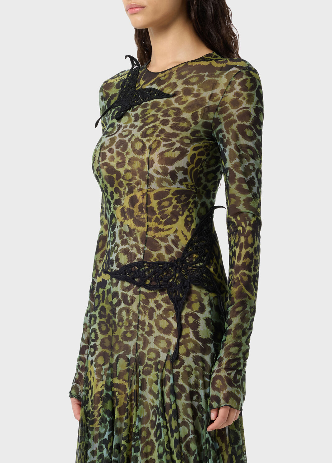 Robe en jersey imprim&eacute; avec broderie en macram&eacute;  Blumarine - large image number 2