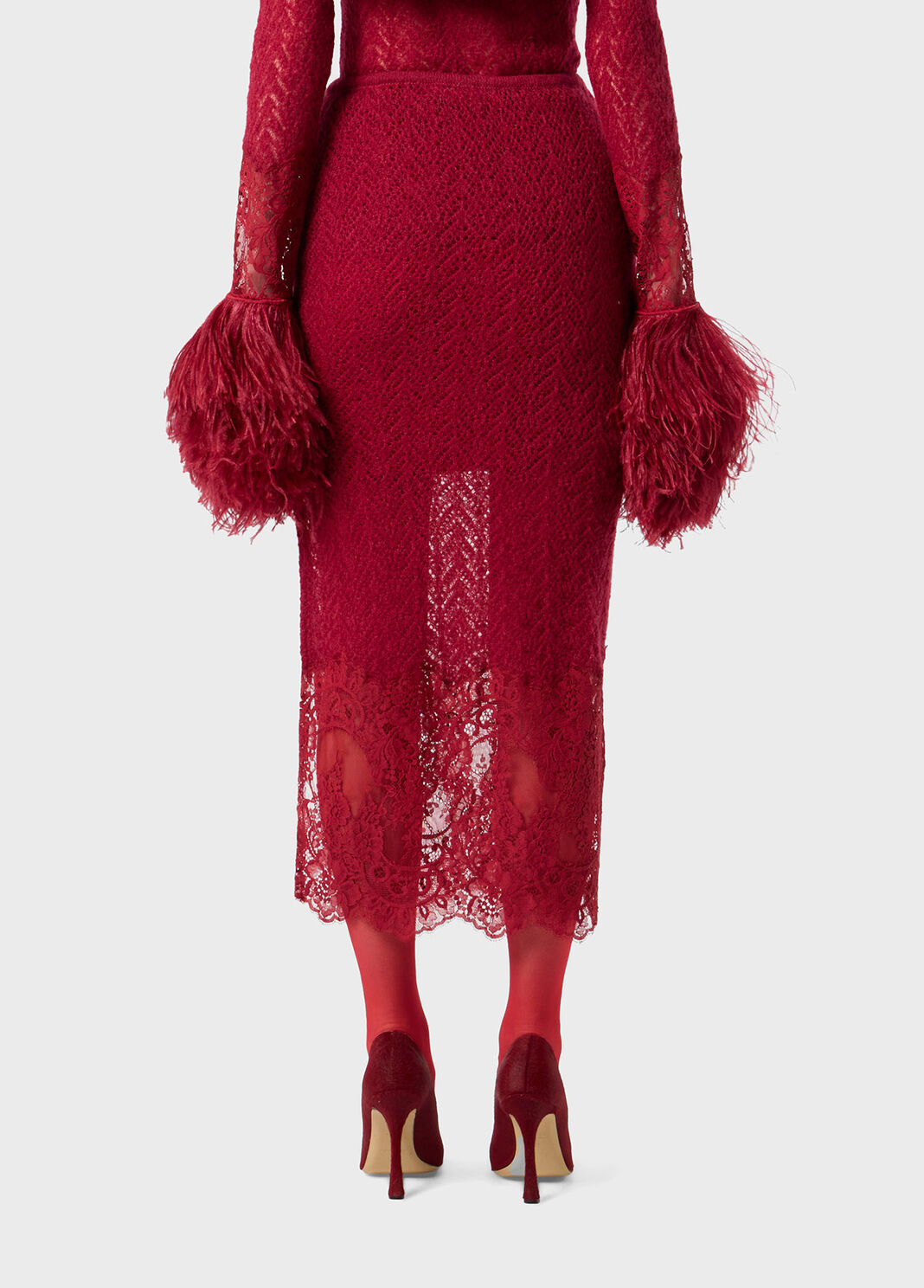 Knitted midi skirt with lace  Blumarine - large image number 1