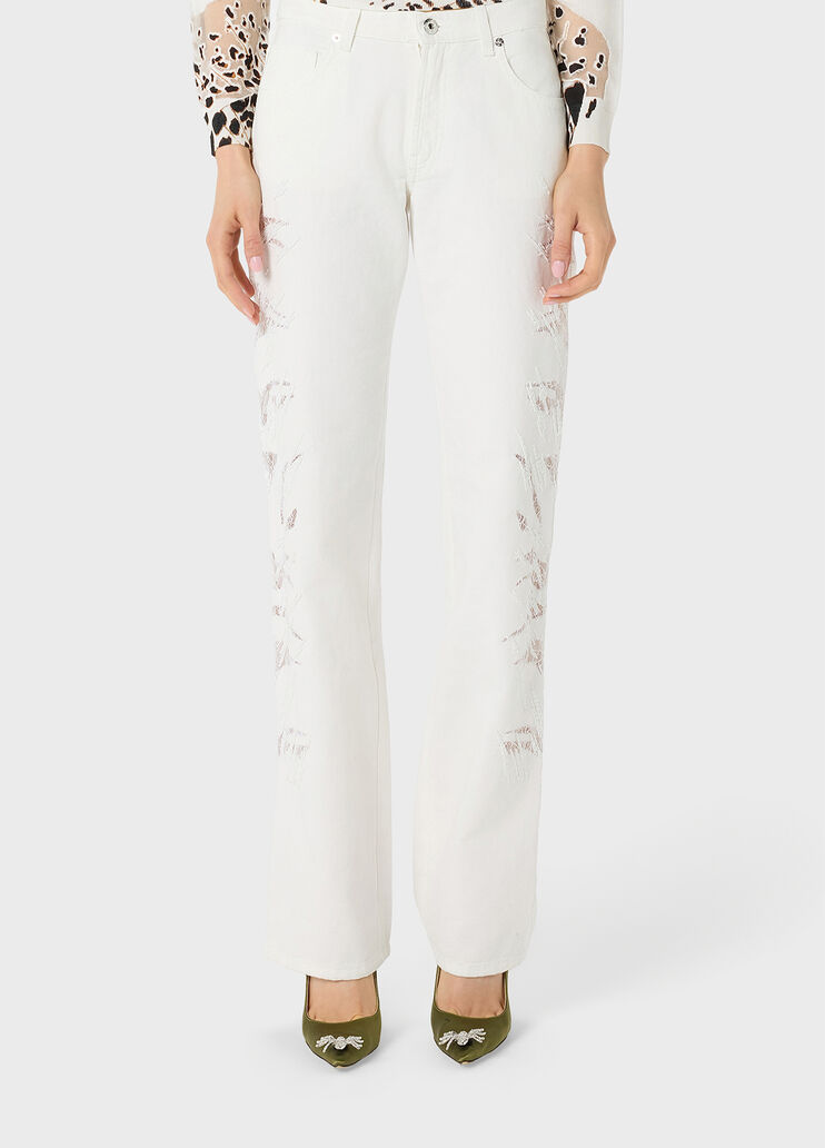 Straight leg jeans with embroidered bands  Blumarine - medium