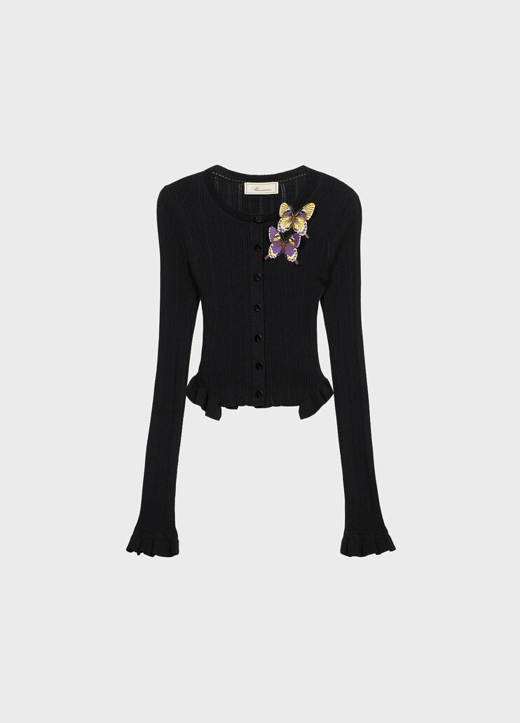 Ribbed Cardigan with Butterflies  Blumarine - medium