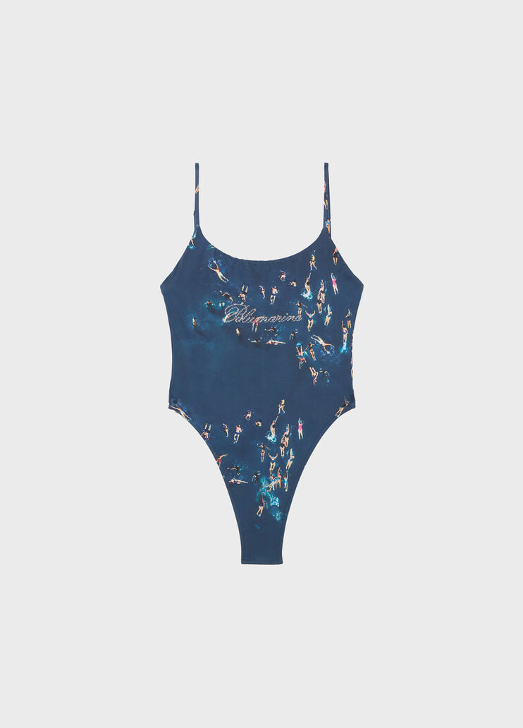 One-piece jersey swimsuit with swimmers print  Blumarine - medium