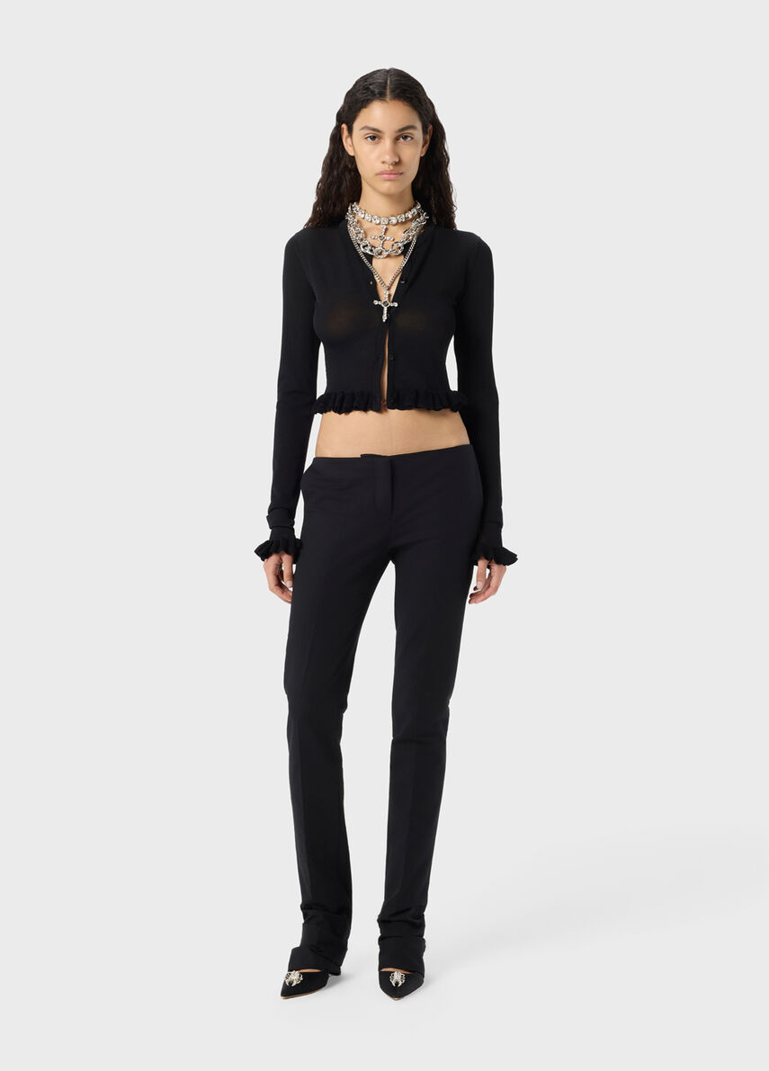 Cropped cardigan with ruffles - Blumarine