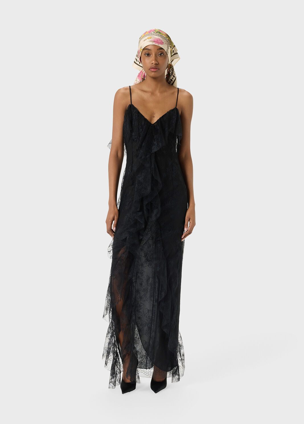 Long lace dress with flounce and slit  Blumarine - large image number 3