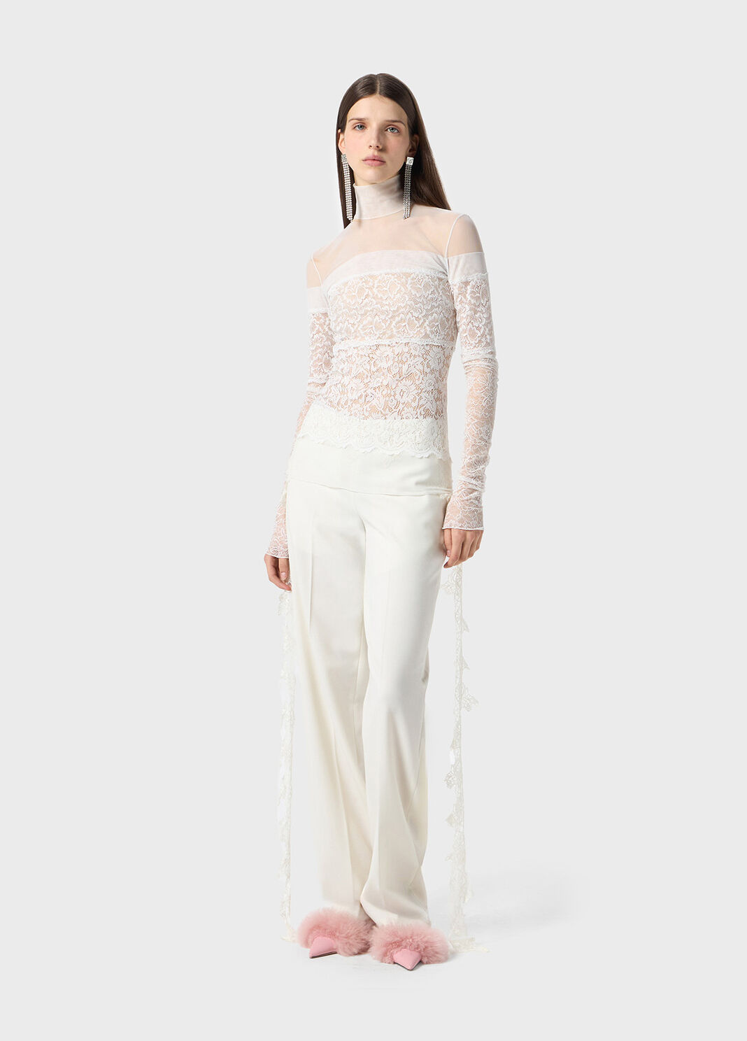 Blusa in tulle e pizzo smerlato  Blumarine - large image number 3