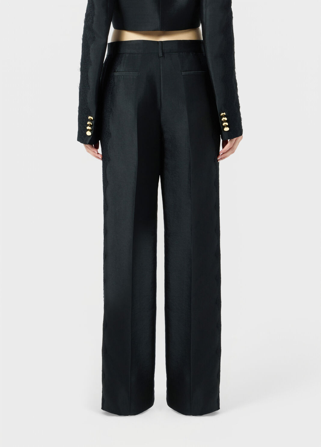 Glossy viscose trousers with lace  Blumarine - large image number 1