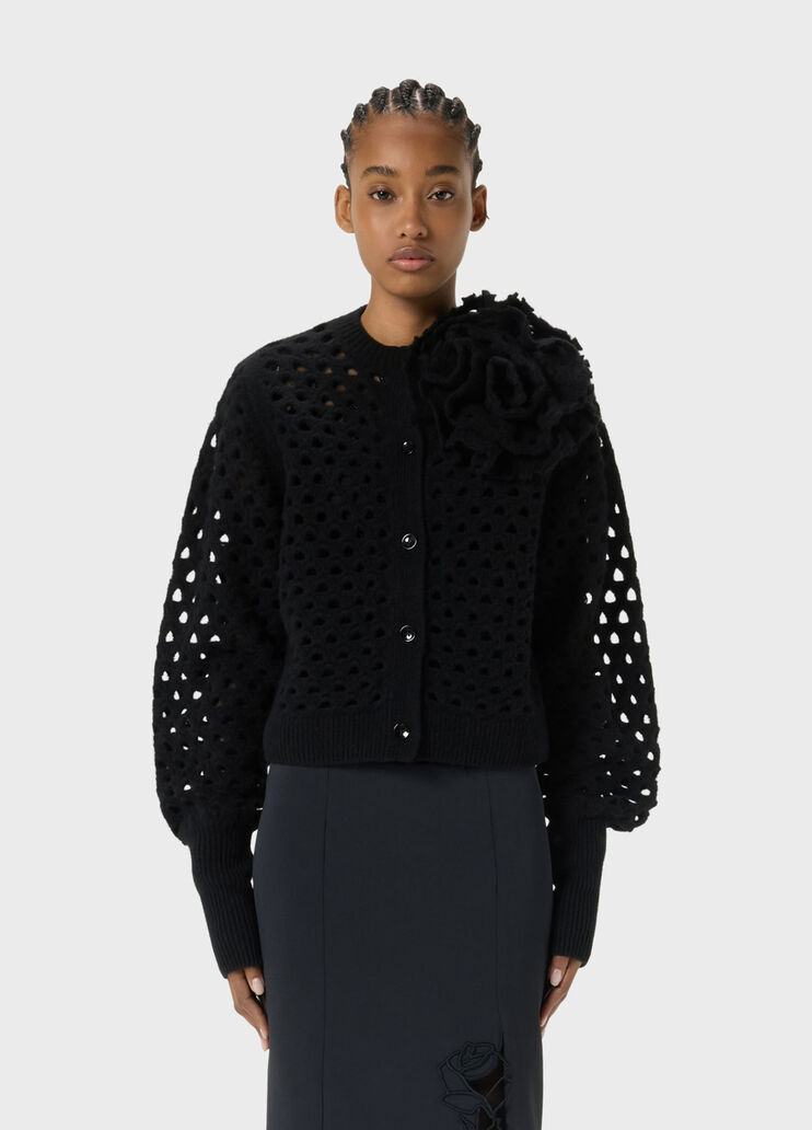 Openwork wool cardigan with 3D rose  Blumarine - medium