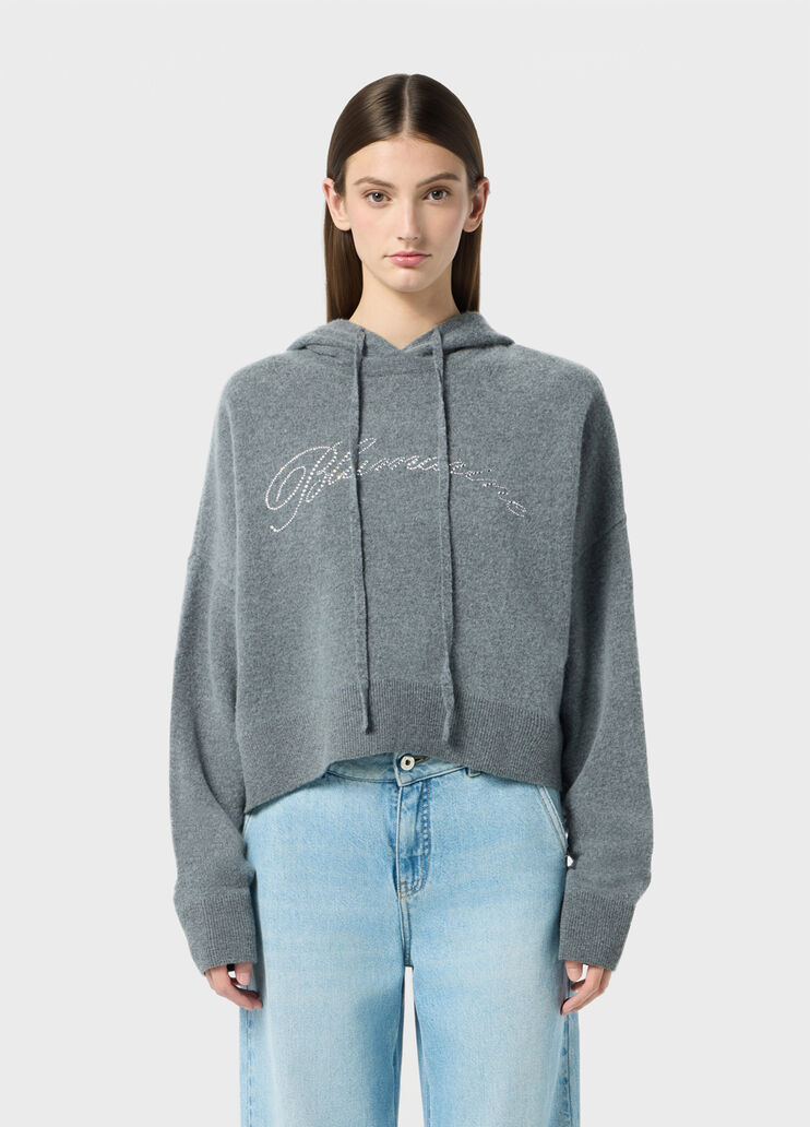 Wool sweatshirt with rhinestone embroidery  Blumarine - medium