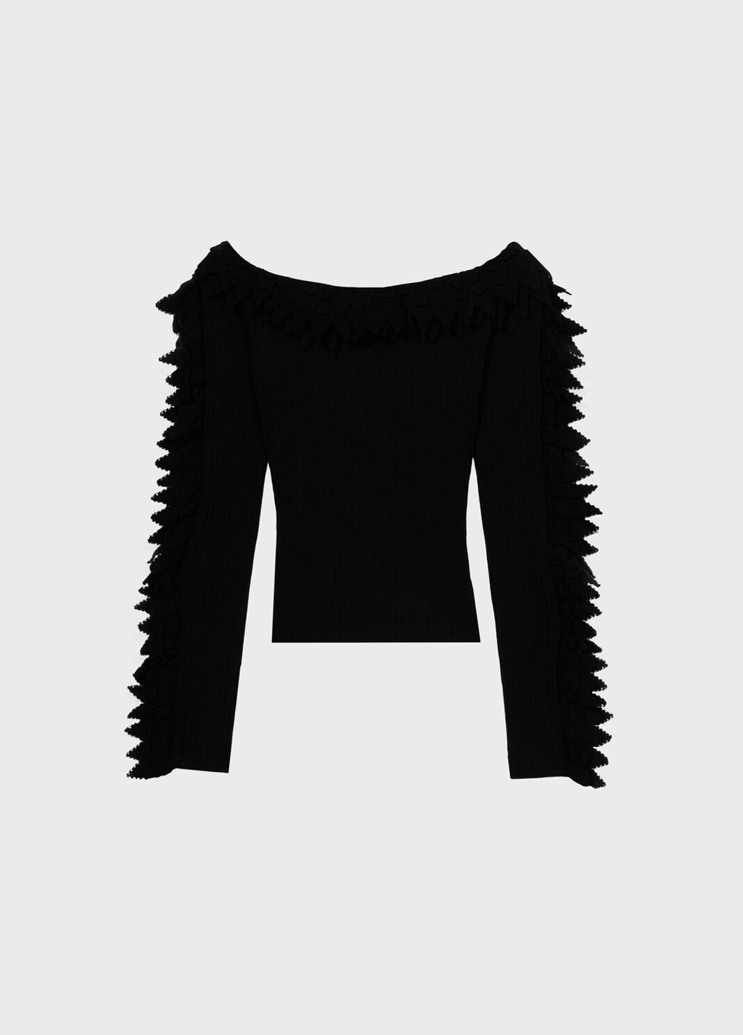Jersey de punto acanalado con volantes festoneados  Blumarine - large image number 5