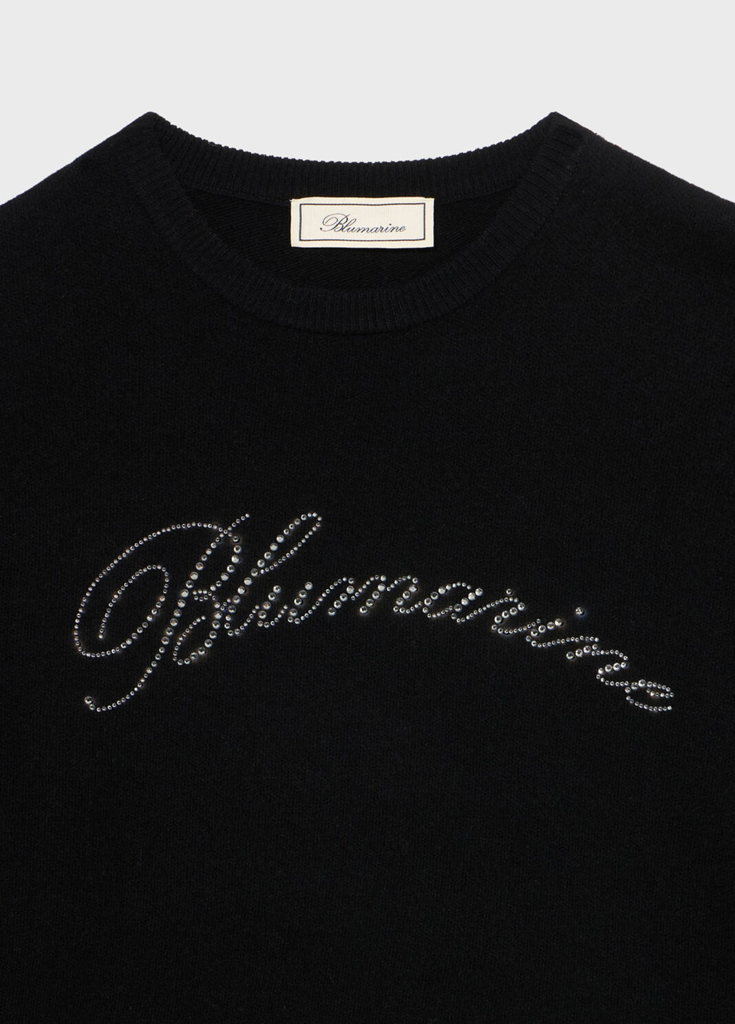Wool jumper with rhinestone-detailed logo embroidery  Blumarine - large image number 6