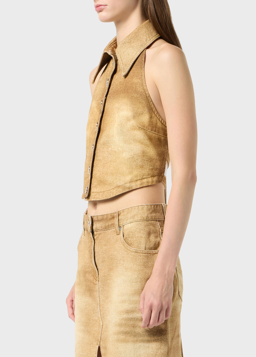 Stretch bull denim printed shirt-top  Blumarine - large image number 2