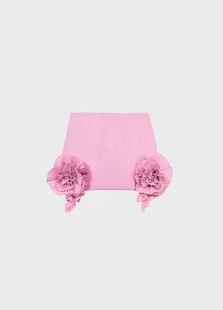 Short taffeta skirt with 3D roses  Blumarine - medium