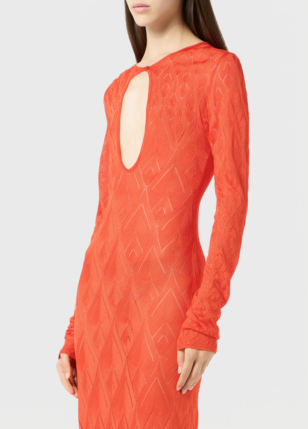 Long viscose dress with geometric openwork  Blumarine - large image number 2