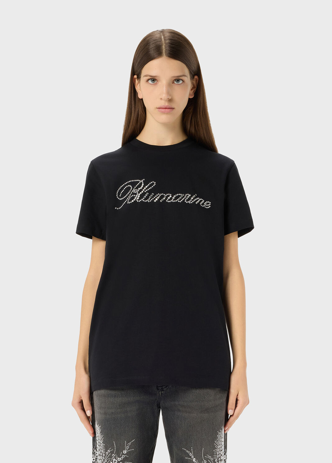 T-shirt with glass rhinestone logo  Blumarine - large image number 0