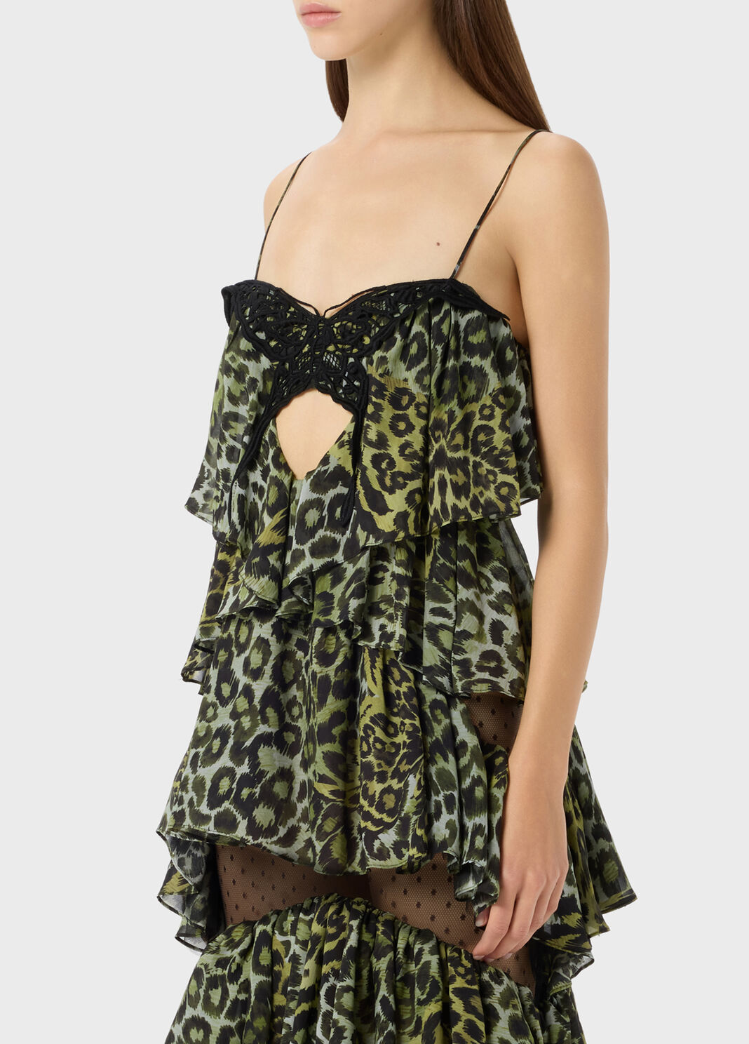 Long tiered dress in georgette and tulle  Blumarine - large image number 2