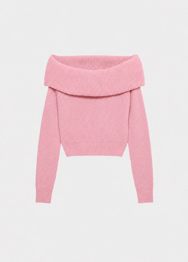 Pull &eacute;paules d&eacute;nud&eacute;es en laine c&ocirc;tel&eacute;e  Blumarine - medium