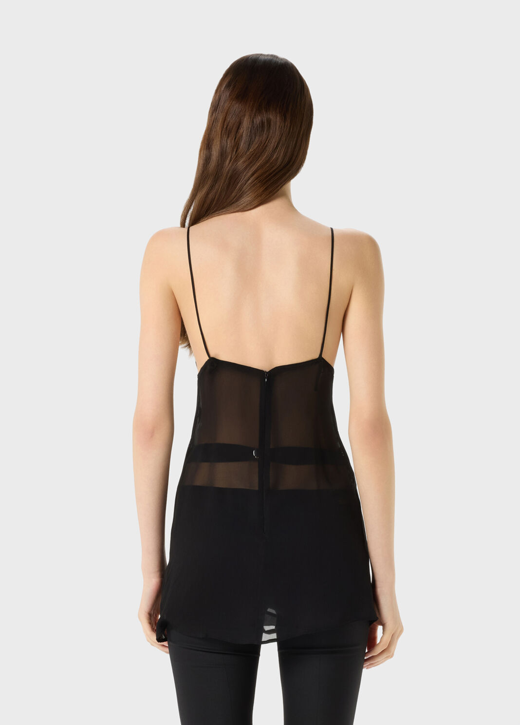 Short georgette dress with lace details and embroidery  Blumarine - large image number 1